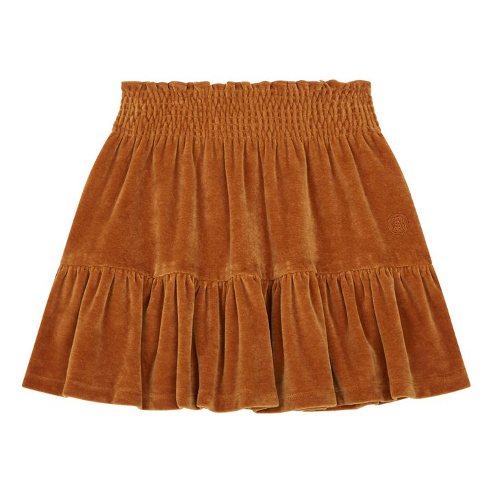 Short Velvet Elasticated Waist Skirt | Hazel- Product image n°0