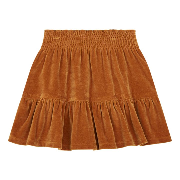 Short Velvet Elasticated Waist Skirt | Hazel- Product image n°2
