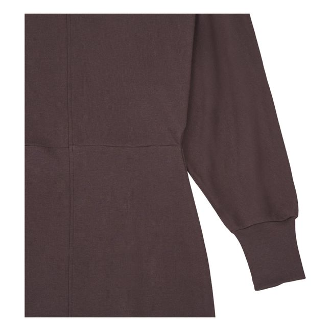 Maxi abito in cotone biologico con maniche a pipistrello | Grigio antracite