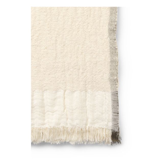 Weaver wool and cotton throw | Off-White