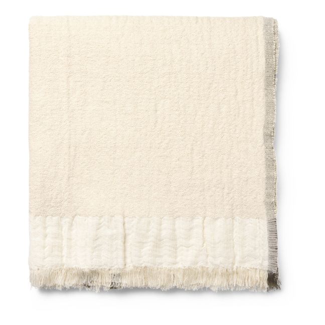 Decke Weaver aus Wolle und Baumwolle | Off-White