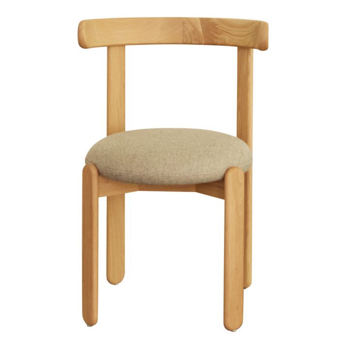 Lilac wood chair, linen seat | Cream- Product image n°0