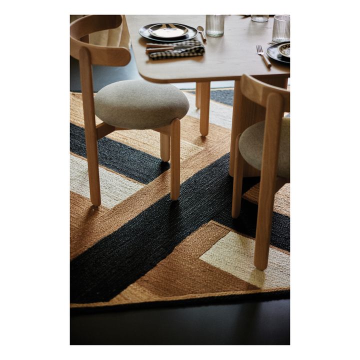 Sedia Lilas in legno, seduta in lino  | Crema- Immagine del prodotto n°2