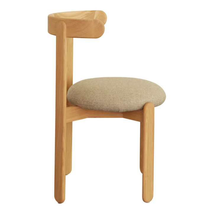 Sedia Lilas in legno, seduta in lino  | Crema- Immagine del prodotto n°3