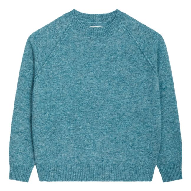 Pull Laine et Alpaga Mascate | Bleu Vert
