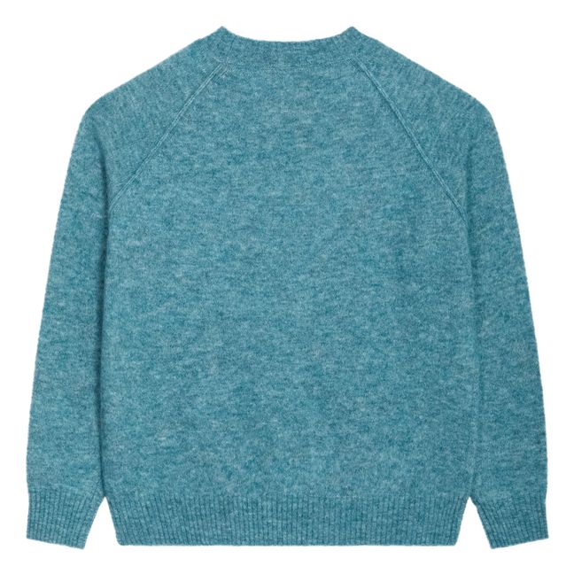 Pullover aus Wolle und Alpaka Maskat | Blaugrün