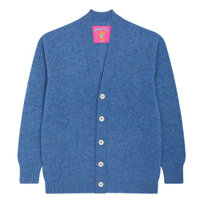 Cardigan Shaggy Bear Laine | Bleu chiné