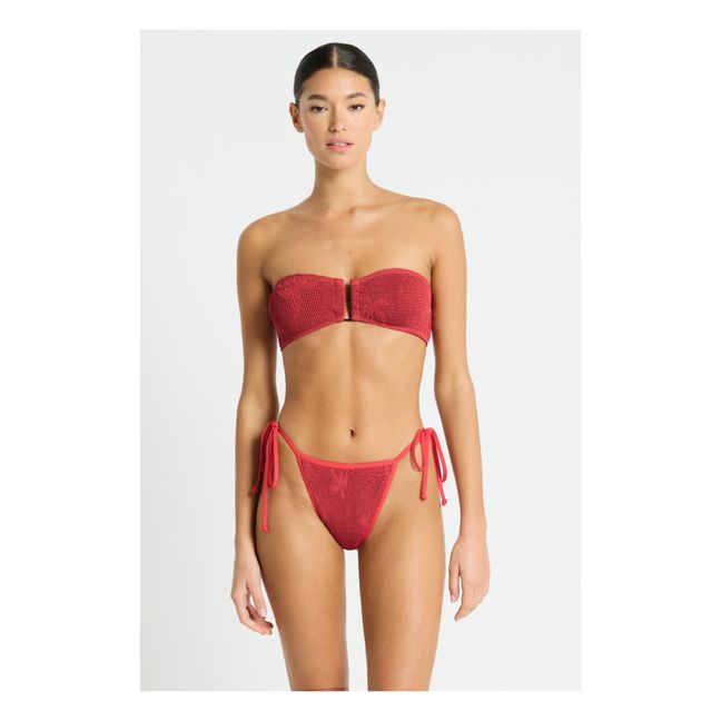 Bas de Maillot Anisha Jacquard Palmier | Rouge