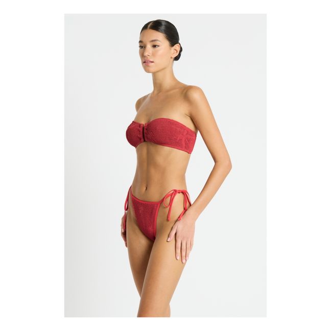 Bas de Maillot Anisha Jacquard Palmier | Rojo