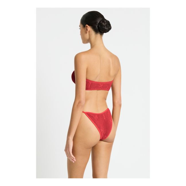 Bas de Maillot Anisha Jacquard Palmier | Rouge