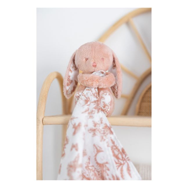 Augustin the rabbit Toile de Jouy cuddly diaper | Peach