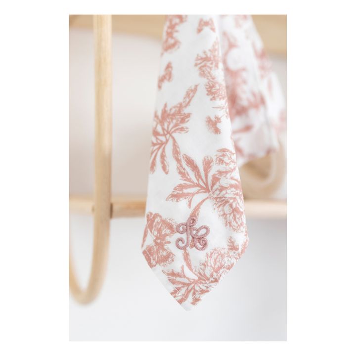 Augustin the rabbit Toile de Jouy cuddly diaper | Peach- Product image n°2