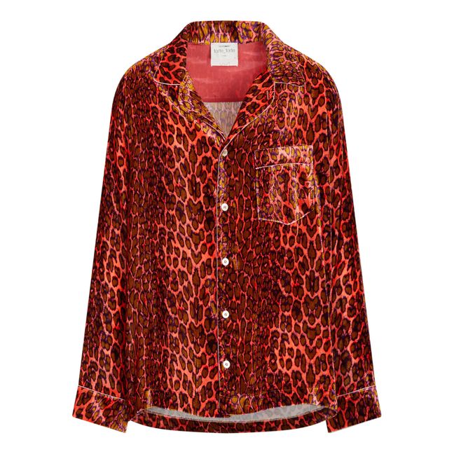 Camicia di velluto "The Twilight Leopard | Rosa