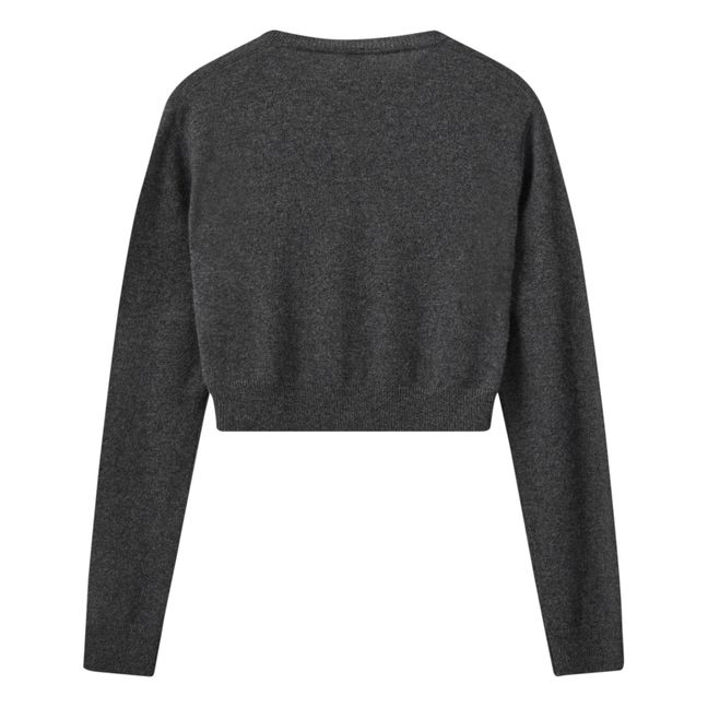 Cardigan Piemonte Crop Cachemire | Gris anthracite