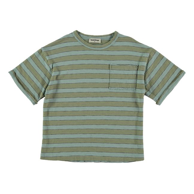 T-Shirt Oversize Marinière Coton Bio | Vert