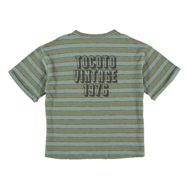 T-Shirt Oversize Marinière Bio-Baumwolle | Grün