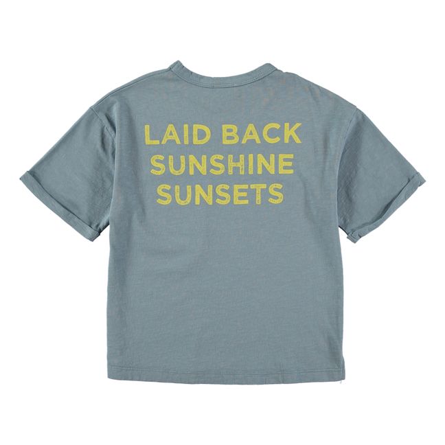 Maglietta oversize Sunshine in cotone biologico | Blu