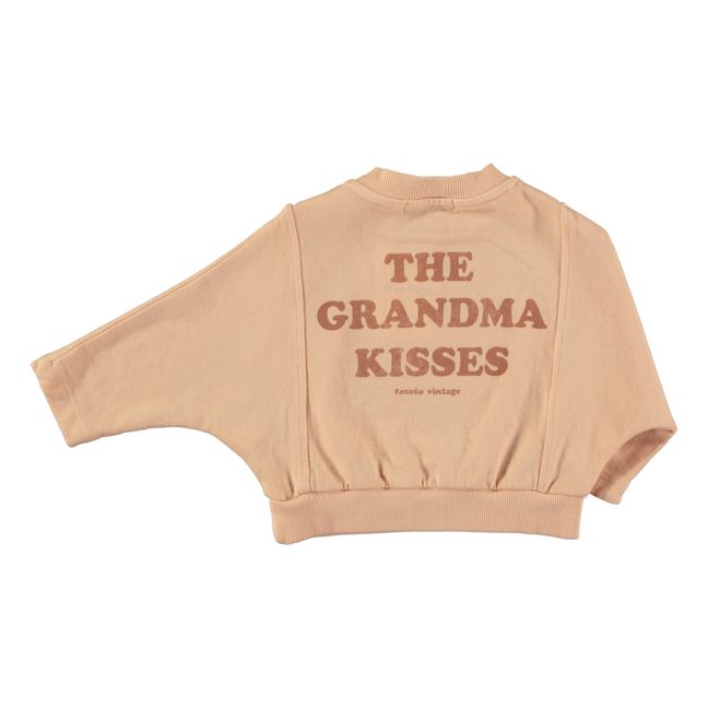 Baby Grandma Kisses organic cotton sweatshirt | Pale pink