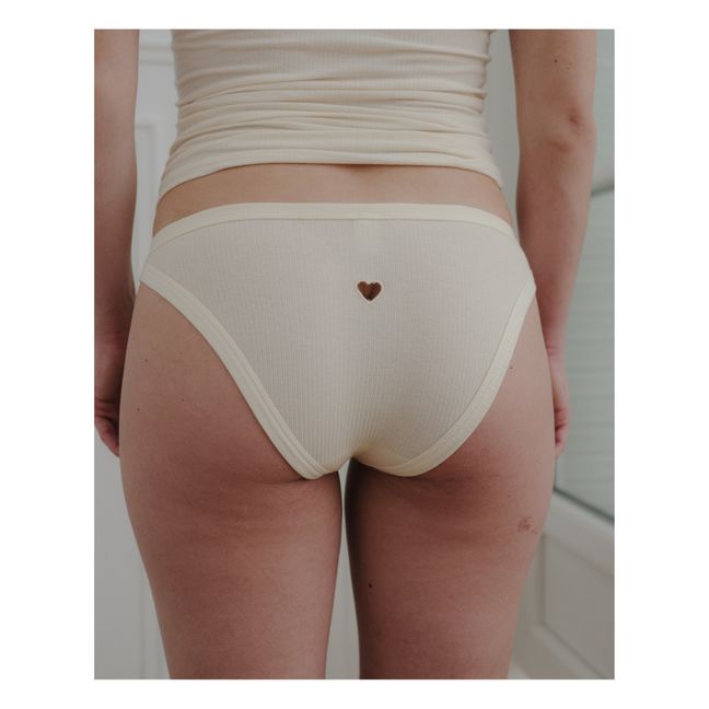 Culotte Côtelée Bell Coeur Coton Bio | Beige chiné