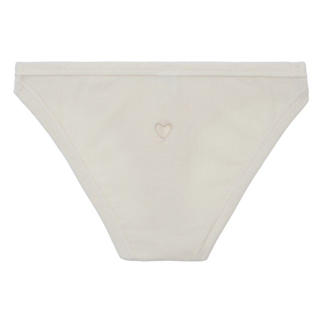 Culotte Côtelée Bell Coeur Coton Bio | Beige chiné