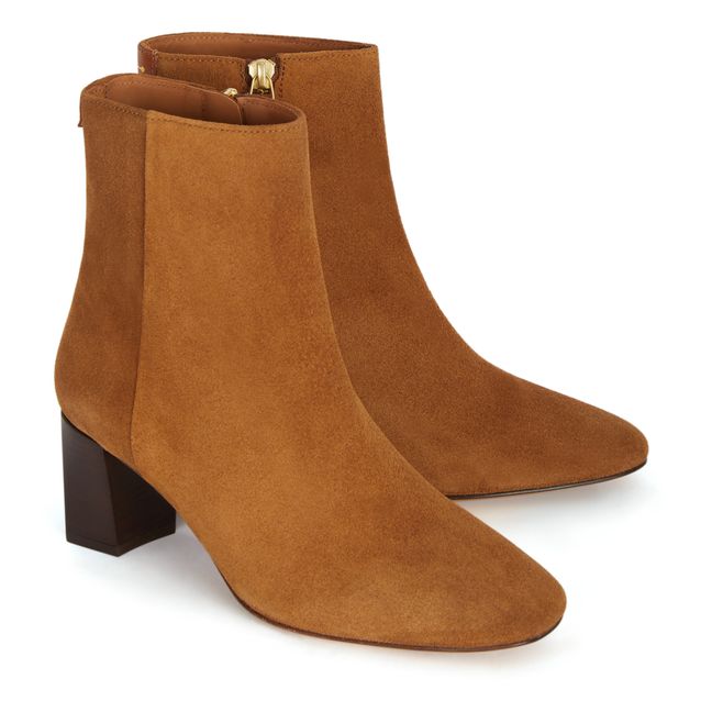 Daphné Suede Zipped Boot | Brown