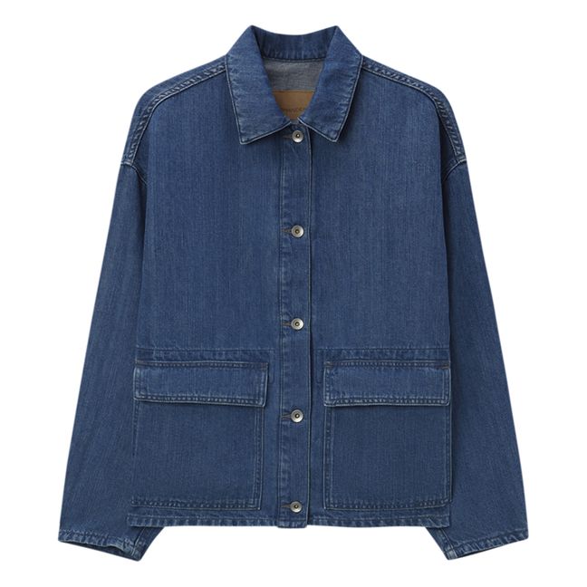 Denim cotton and linen jacket | Blue