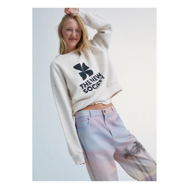 Sweatshirt mit Rundhalsausschnitt - Damenkollektion | Grauweiß