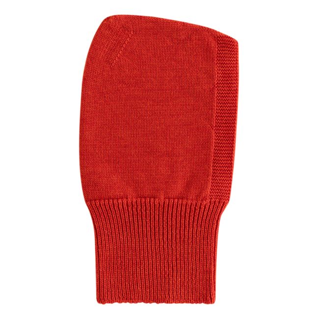 Cagoule mérinos en tricot rouge pour bébé, tout-petit, chapeau