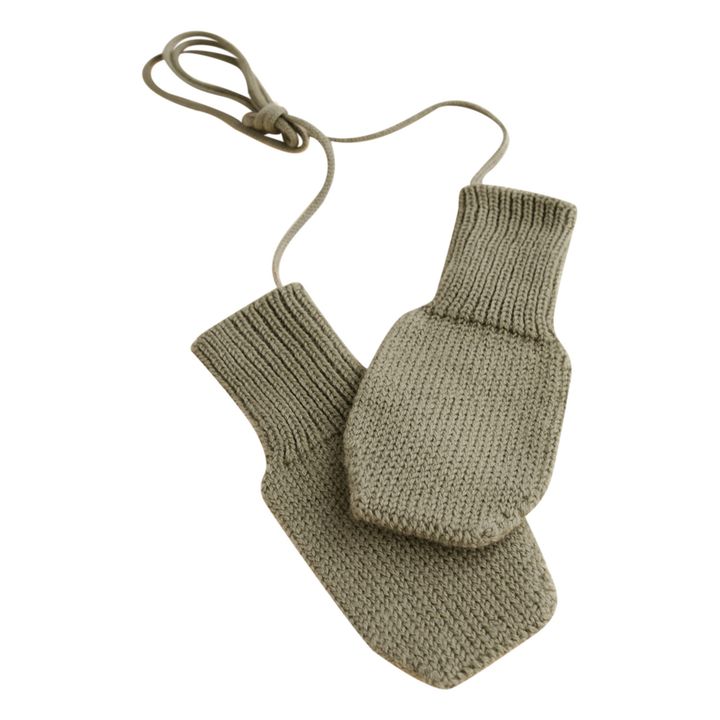 Fiza Merino Wool Mittens | Khaki- Product image n°1