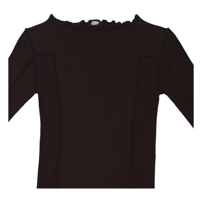 T-shirt Côtelé Omato Coton Bio | Chocolat