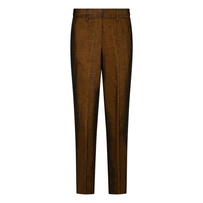 Pantalon Vischio Métalissé Velours Côtelé | Noir