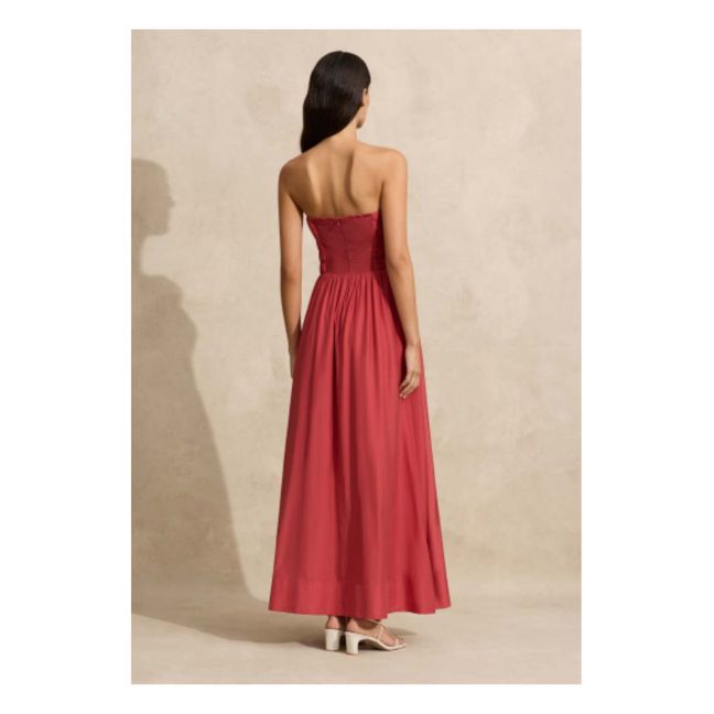 Strapless Maxi Dress | Raspberry red