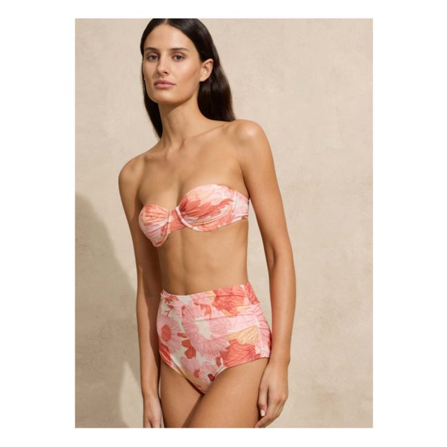 Top a fascia increspato | Rosa
