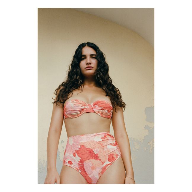 Top a fascia increspato | Rosa