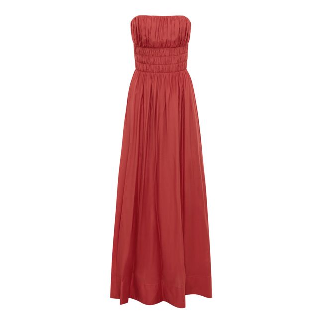 Strapless Maxi Dress | Raspberry red
