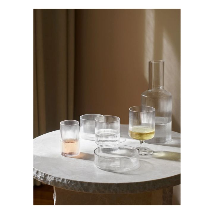 Ferm Living - Ripple Long Drink Glasses Set of 4 Smoked Grey