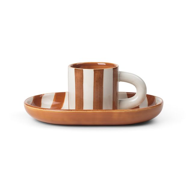 Taza y platillo Milu de porcelana | Rojo