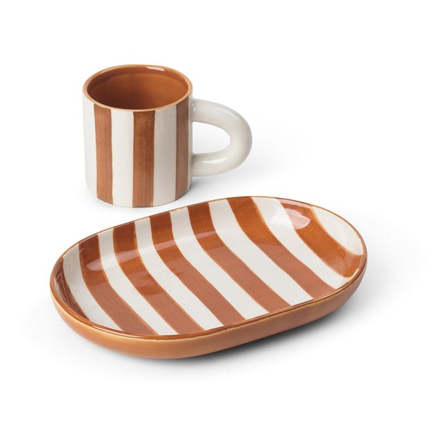 Tasse Milu et sous-tasse en porcelaine | Rouge