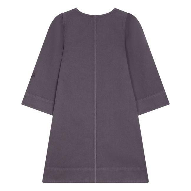 Robe Zippée Manches Larges en Denim | Gris anthracite