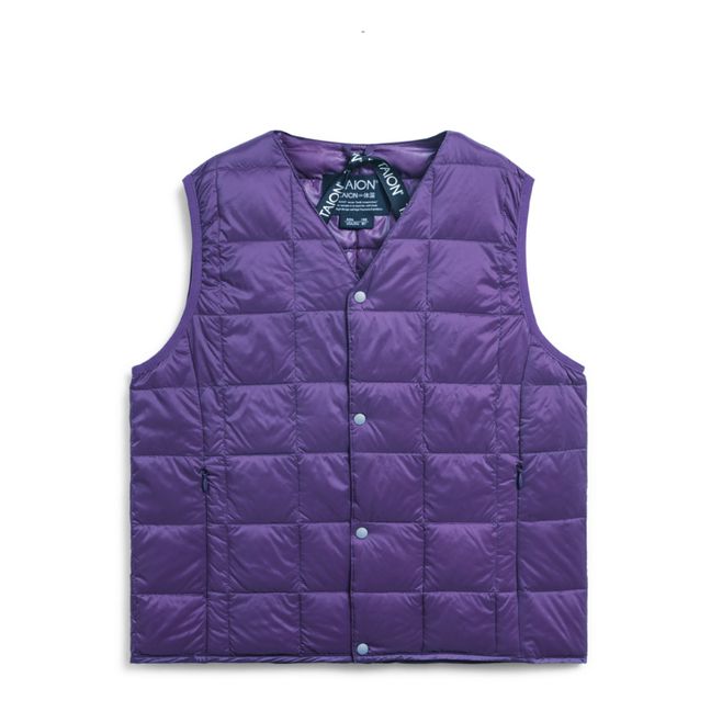 Sleeveless Quilted Jacket | Purple