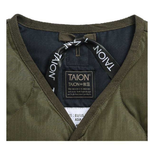Ärmellose Steppjacke mit Reißverschluss Military | Grünolive