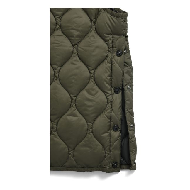 Unisex Military Quilted Sleeveless Jacket | Olive green