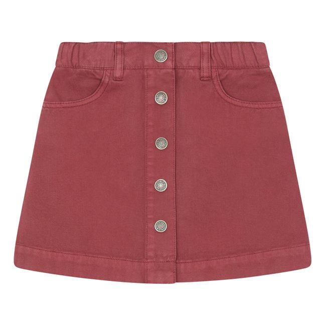 Short Denim Skirt | Burgundy
