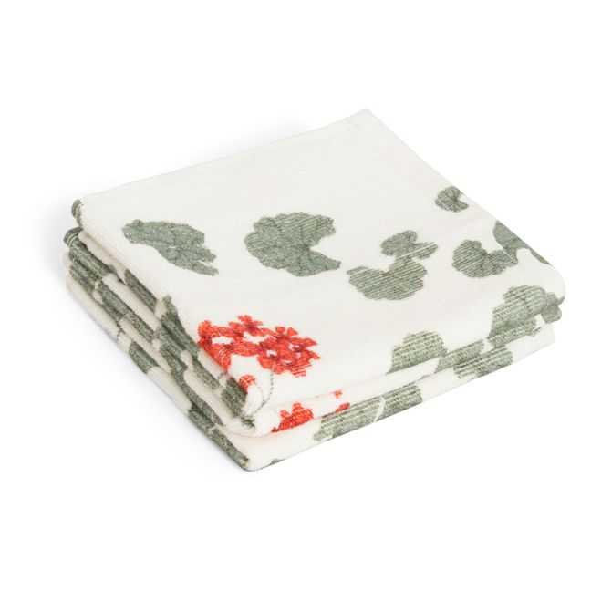 Asciugamani Pelargonium - Set di 3 | Verde