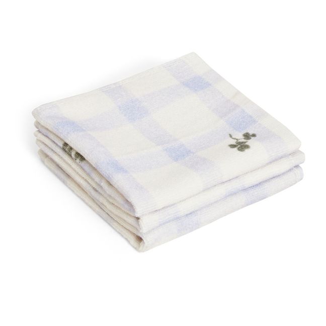 Asciugamani Gingham Sorrel - Set di 3 | Azzurro