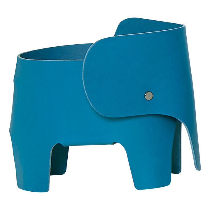 Nachttischlampe Elefant aus Leder | Blau- Produktbild Nr. 0