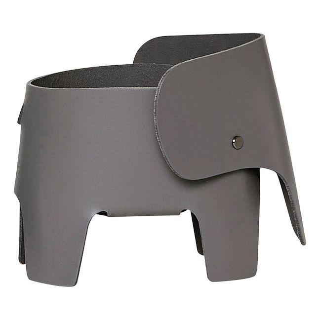 Elephant bedside lamp in leather | Charcoal grey