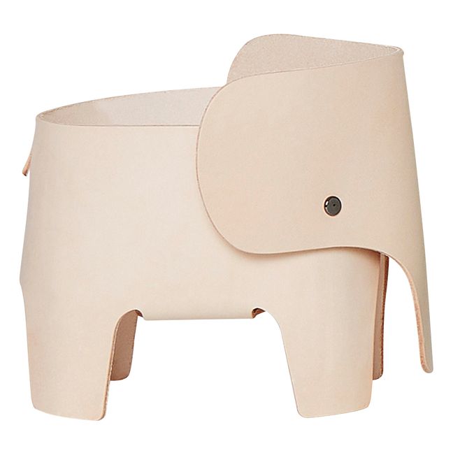 Elephant bedside lamp in leather