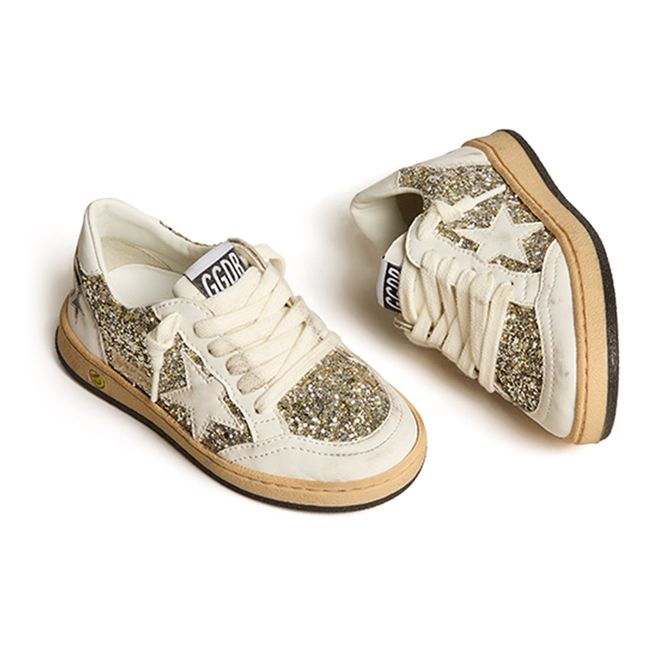 Ballstar Glitter Signature Lace-up Sneakers | Gold