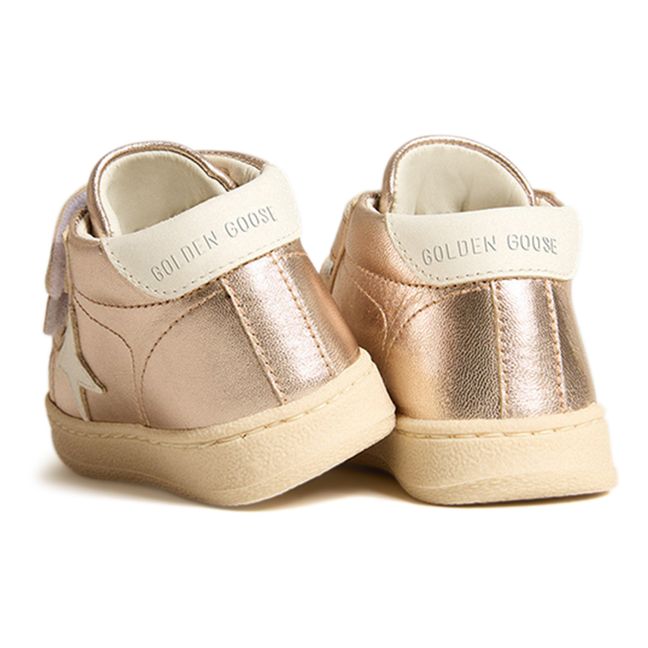 June Laminated Scratch Sneakers | Pink Gold